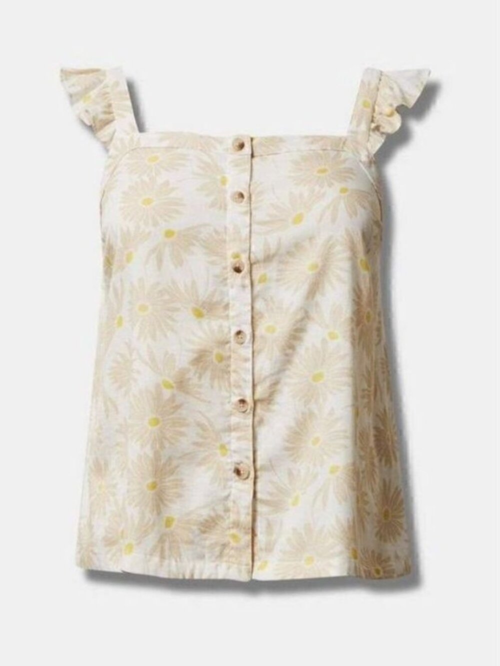 NWT Torrid Double Gauze Ruffle Button Front Tank Top Size 1